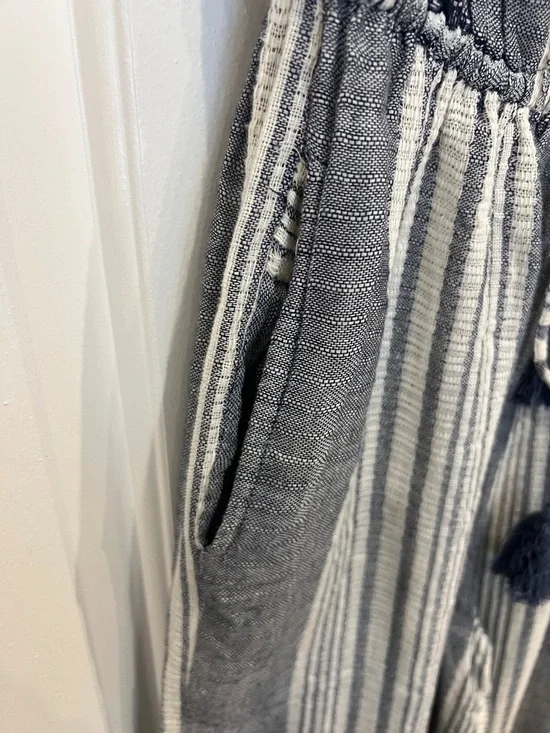 Elan Gray & White Striped Strapless Cropped Jumpsuit - Picture 6 of 8